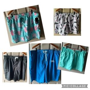 RESELLER BUNDLE Men's 5 PAIR St Johns Bay Swim Trunks NWT 2XL, 3XL LOT 1